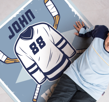 Omklädningsrum ishockey personlig vinylmatta - Tenstickers