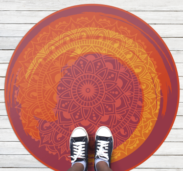 Orange brinnande mandala matta - Tenstickers