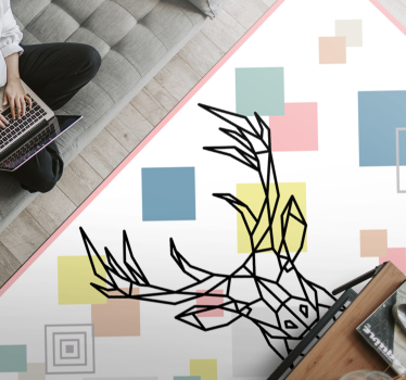 Origami svensexa Vinylmatta geometrisk - Tenstickers