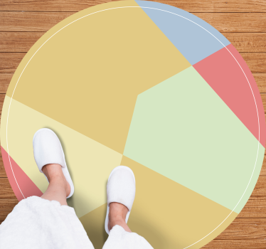 Pastell geometriska färgblock cirkulär matta - Tenstickers