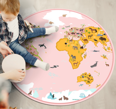 Pedagogisk kartografi Vinylmatta Världskarta - Tenstickers