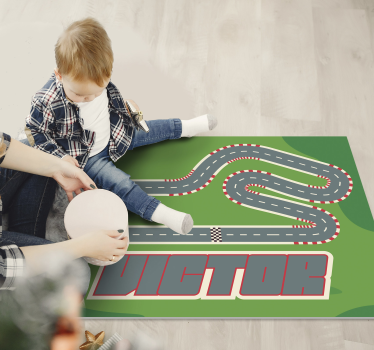 Personaliserad racingbana personlig vinylmatta - Tenstickers
