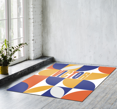 Personaliserbar geometrisk minimal vinylmatta - Tenstickers