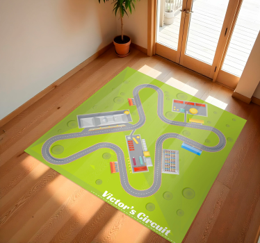 Personaliserbar race track vinyl matta - Tenstickers