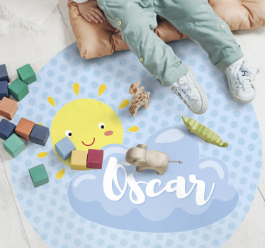 Sol och moln med namn Andra Vinylmattor - Tenstickers