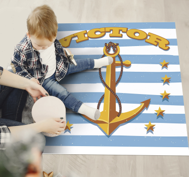 Personlig ankare barn personlig vinyl matta - Tenstickers