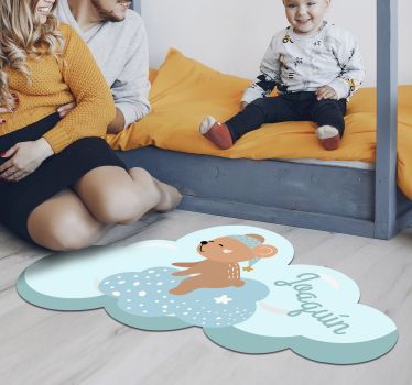 Personlig blå skandinavisk vinylmatta - Tenstickers