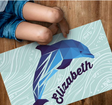 Personlig delfin Vinylmatta namn - Tenstickers