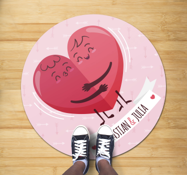 Personlig hjärta illustration Vinylmatta namn - Tenstickers