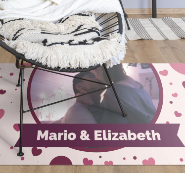 Personlig kärleksbild Vinylmatta sovrum - Tenstickers