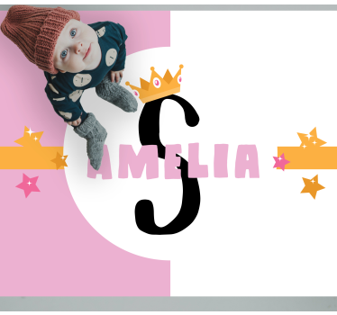 Personlig krona med initialer Andra Vinylmattor - Tenstickers
