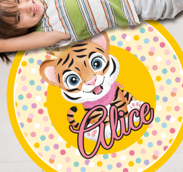 Personlig tiger Vinylmatta namn - Tenstickers