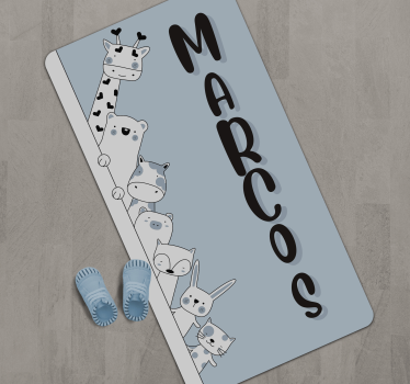 Personliga djur barn vinyl matta - Tenstickers