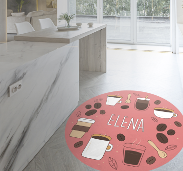 Personligt koffein Vinylmatta namn - Tenstickers