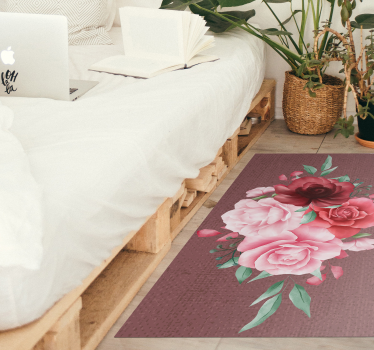 Pion linje av blommor blomma matta - Tenstickers