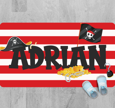 Pirat hatt personlig vinyl matta - Tenstickers