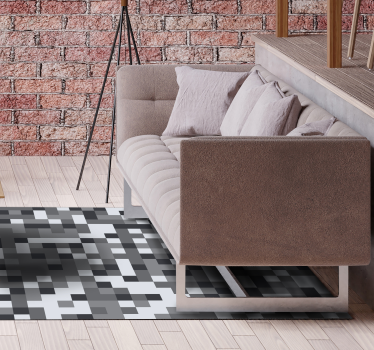 Pixelerat grått mönster Vinylmatta geometrisk - Tenstickers