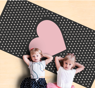 Polka hjärta accent Andra Vinylmattor - Tenstickers
