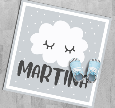 Prickigt moln med namn personlig vinylmatta - Tenstickers