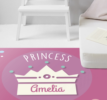 Prinsess kronkonst Vinylmatta namn - Tenstickers