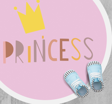 Prinsessa på rosa bakgrund barn vinyl matta - Tenstickers