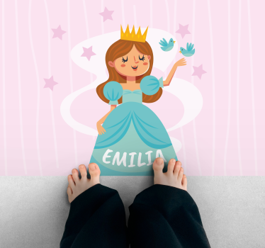Prinsessans karaktärsdesign Vinylmatta namn - Tenstickers