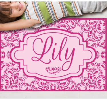 Prinsessblommig design Vinylmatta namn - Tenstickers