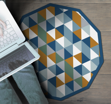 Pvc matta flerfärgade trianglar geometriska mattor - Tenstickers