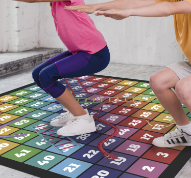 Regnbåge ormar och stegar spel vinyl matta - Tenstickers