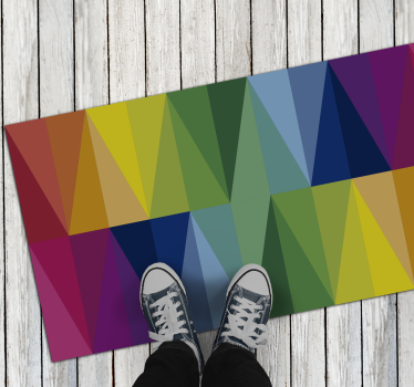 Regnbåge trianglar geometriska vinylmattor - Tenstickers