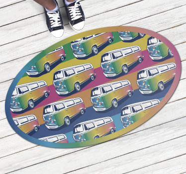 Retro fordonsparad Andra Vinylmattor - Tenstickers