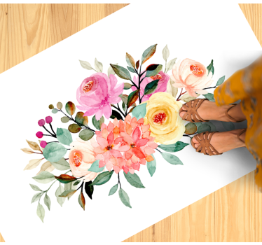 Ritade blommor med måla blommamatta - Tenstickers