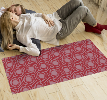 Röda och rosa polygon geometriska mattor - Tenstickers