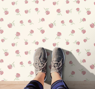 Romantisk vintage rosmönster blommatta - Tenstickers