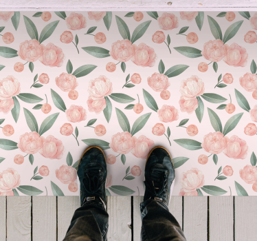 Rosa blommor blommamatta - Tenstickers