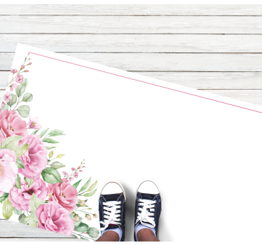 Rosa elegant arrangemang Vinylmatta blommor och växter - Tenstickers