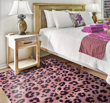 Rosa leopard djur tryck matta - Tenstickers
