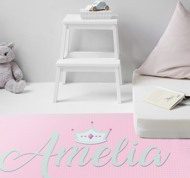 Rosa prinsessa namn barn vinyl matta - Tenstickers