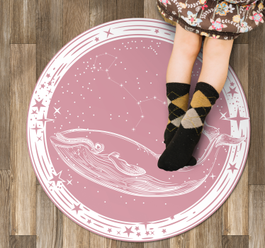 Rosa val med stjärnor barn vinyl matta barn vinyl matta - Tenstickers