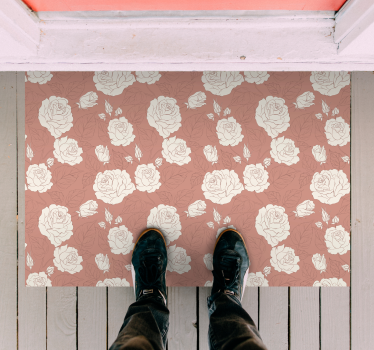 Rosmönster överlägg Vinylmatta blommor och växter - Tenstickers
