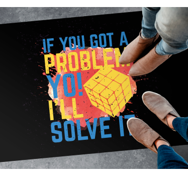 Rubik kub splash färger retro matta - Tenstickers