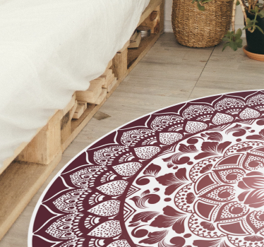 Rund orientalisk spetsmandala matta - Tenstickers