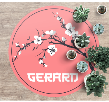 Sakura japanska blommor med namn personlig vinyl matta - Tenstickers