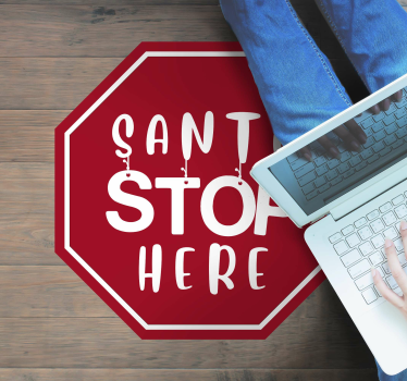 Santa stop here julväggklistermärke - Tenstickers
