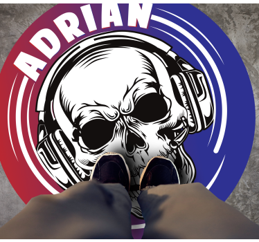 Specialdesignade dödskallehörlurar Vinylmatta Ungdom - Tenstickers