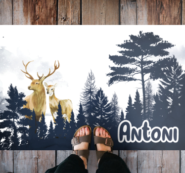 Skog fauna siluett Vinylmatta namn - Tenstickers