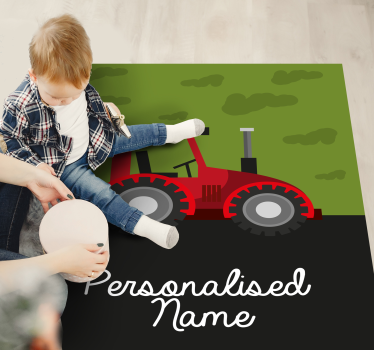 Skräddarsydd traktor Vinylmatta namn - Tenstickers
