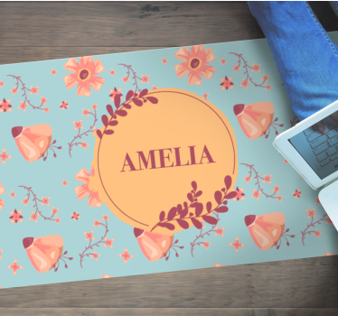 Blomsterarrangemang Vinylmatta namn - Tenstickers