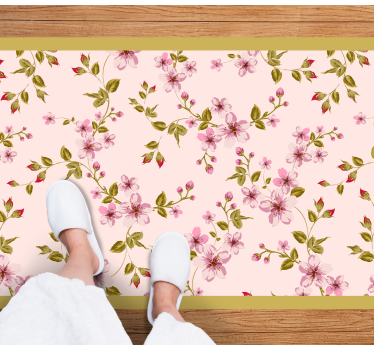 Små rosa blommor natur matta - Tenstickers