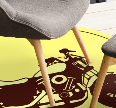 Snygg motorcykel retro matta - Tenstickers